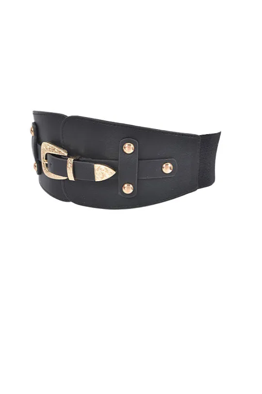 Wide Buckle Stretch Belt